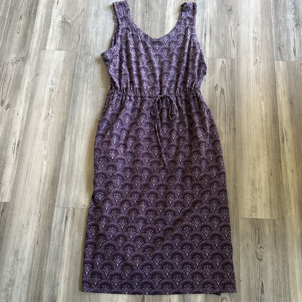 Deluth Trading Midi Dress Sleeveless Pockets Tie Waist Size Medium